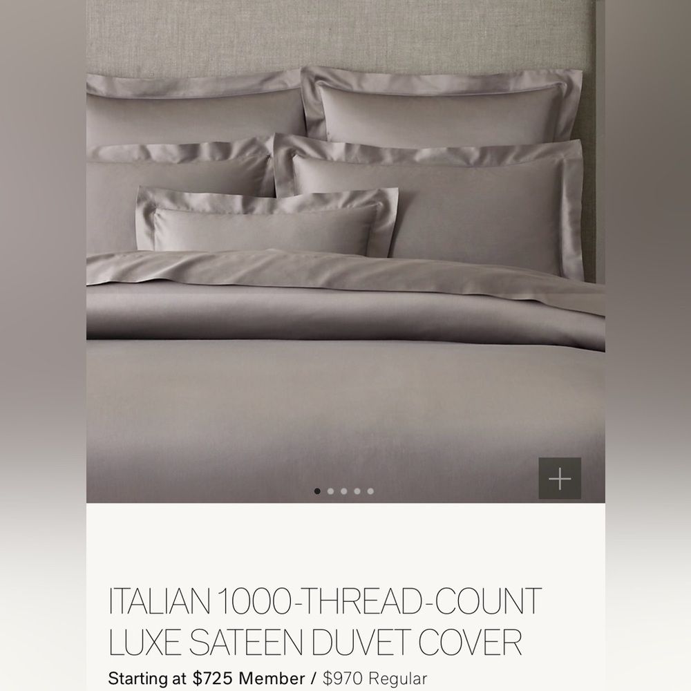 Restoration Hardware Italian 1000 Thread Count Luxe Sateen Duvet Set